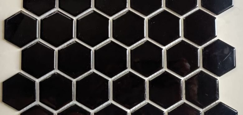 Black Hexagon Tile