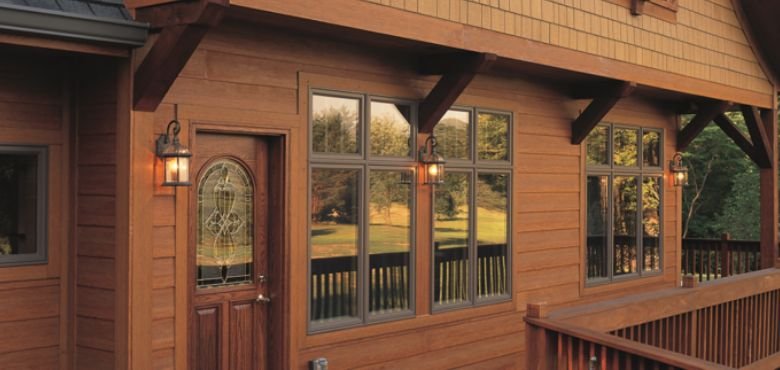 Cedar shingles with solid stained siding